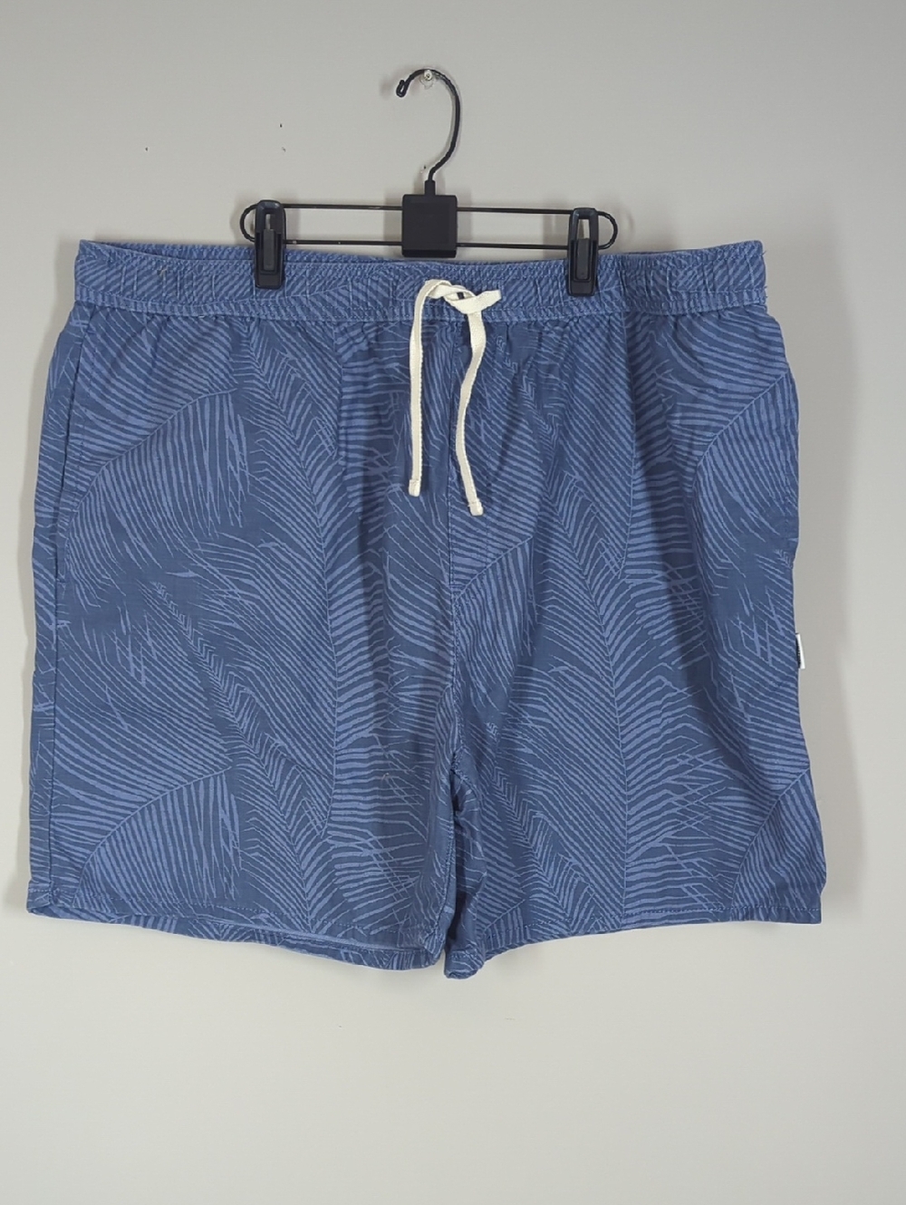 Signature by Levi Strauss Blue Palm-Pattern Swim Trunks XXL